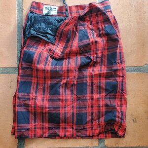 Red and Black Plaid Skirt - Size 8